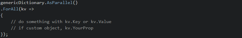 C# - Iterate over a Dictionary