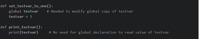 Python - Using global variables in a function